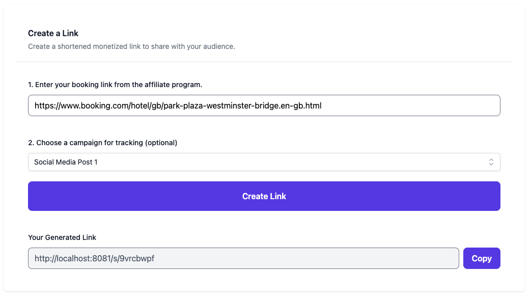 Creating a TripLink